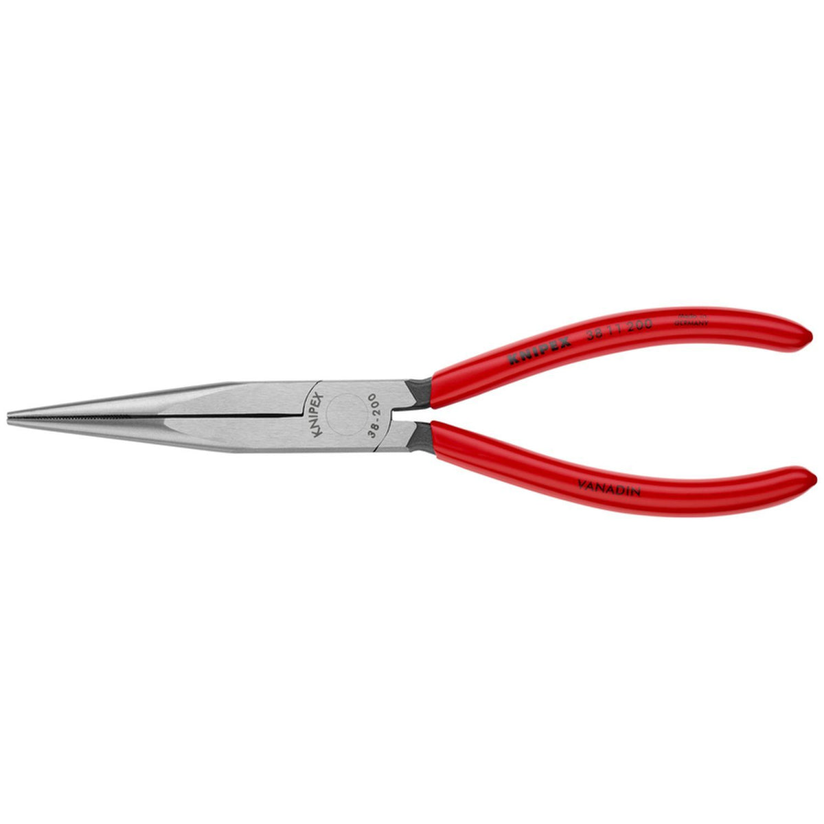 Knipex 3811200 Long Nose Pliers, 8 in Plastic Serrated Jaws