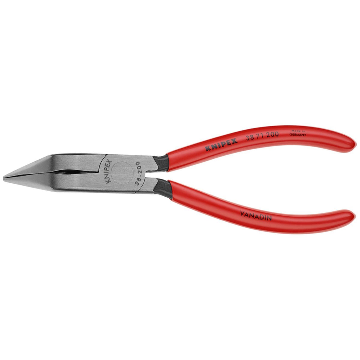 Knipex 3871200 Long Nose 70° Angled Pliers, 8 in Plastic Handles