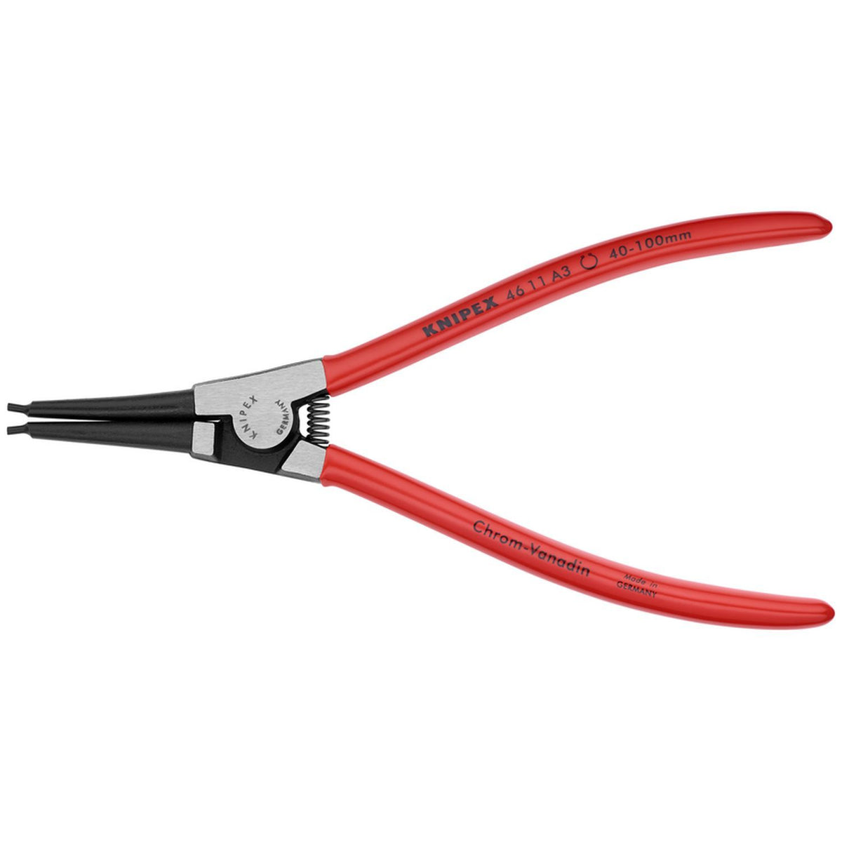Knipex Tools External Snap Ring Pliers 8.25" with Forged 3/32" Tips, Bulk, Part 4611A3