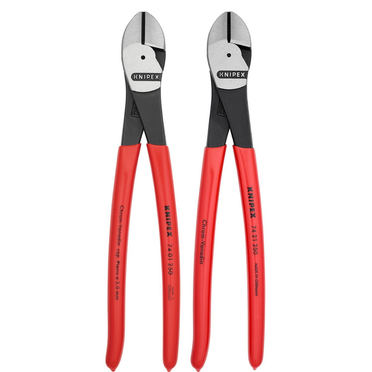 Knipex 9K0080129US 2-Piece 10-in Diagonal Cutter Set with Angled 12° Cutter