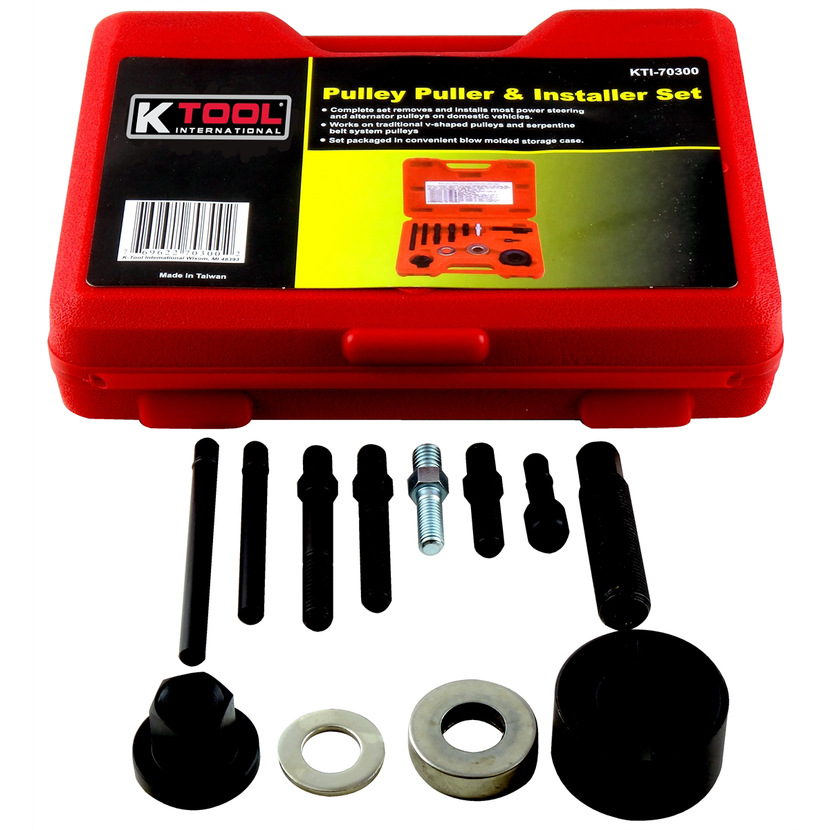 K Tool International Pulley Puller & Installer Set 70300 - Power Steering & Alternator Pulley Tool