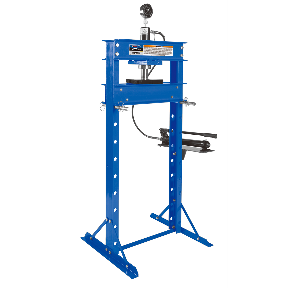 K Tool International 20 Ton Hydraulic Shop Press Model XD63619 with Steel Frame for Pressed-In Part