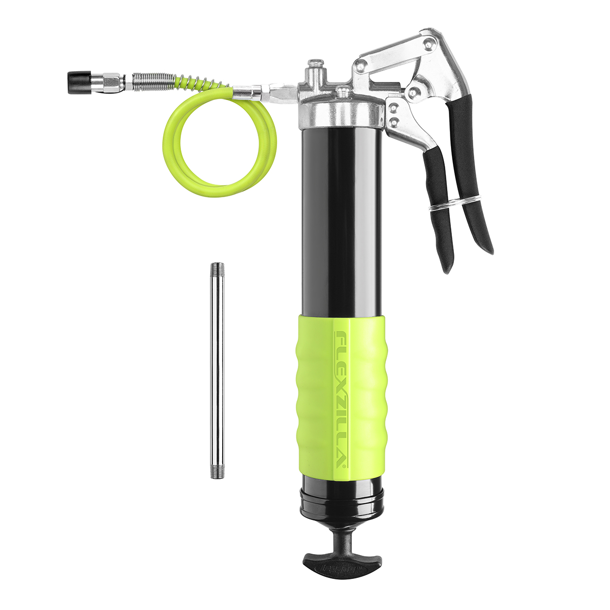 Legacy Flexzilla Pistol Grip Grease Gun Heavy Duty with 4-jaw coupler and 18 in hose L1325FZ