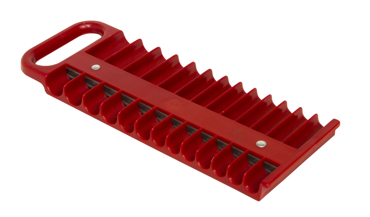 LISLE 1/4" Drive Magnetic Socket Holder 40120 Red with 26 Compartments and ABS Construction