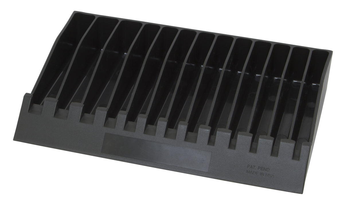 LISLE Black Pliers Rack 40460 – plastic organizer holds up to 13 tools with dual‑size slots
