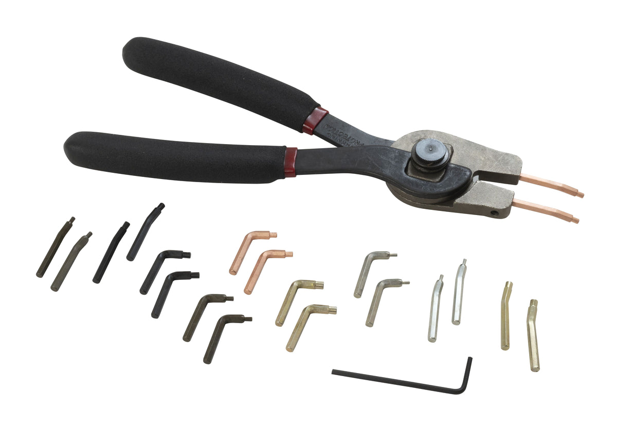 LISLE Heavy-Duty Snap Ring Pliers 49200, Ten Tip Sets in Plastic Pouch
