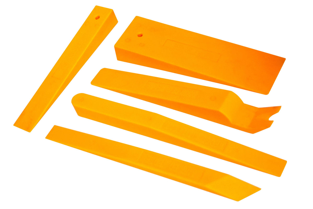 LISLE 69620 Wedge Assortment Set 5PC Neon Orange Glass-Reinforced Nylon Trim Removal Tools