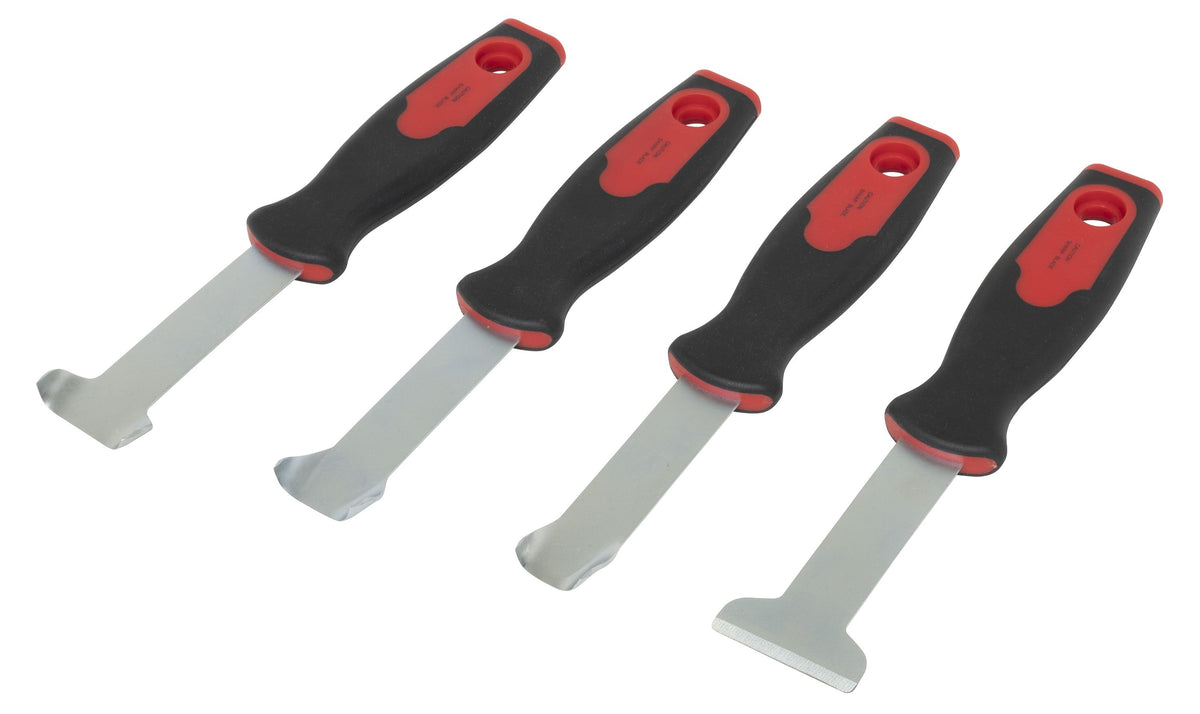 LISLE 4-Pc Pinch Weld Scraper Set 83500 Winged Blades 1-1/2" to 1" for Adhesive Removal
