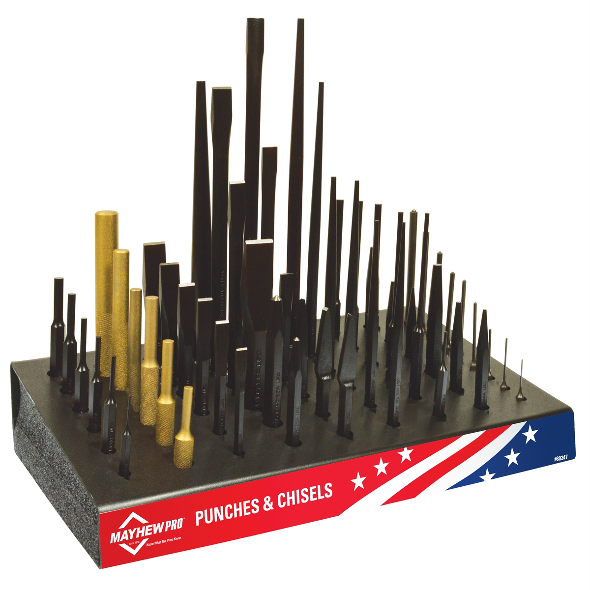 Mayhew Tools Punch and Chisel Display - 57 Piece
