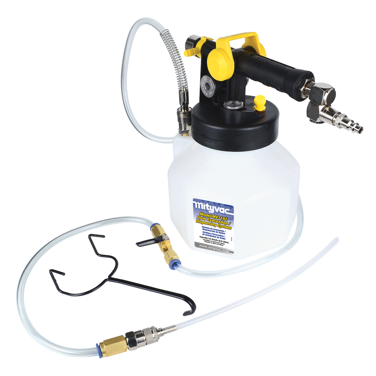 Mighty Vac MV7102 2.5 Gallon Fluid Evacuator/Dispenser with Vacuum-Pressure Switch for Brake, Power