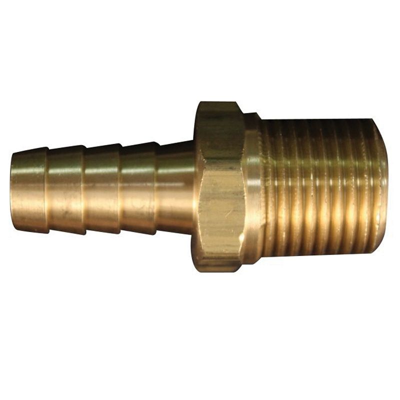 Milton 604 Brass Hose End Fitting 3/8 MNPT x 1/2 in Hose, Barbed
