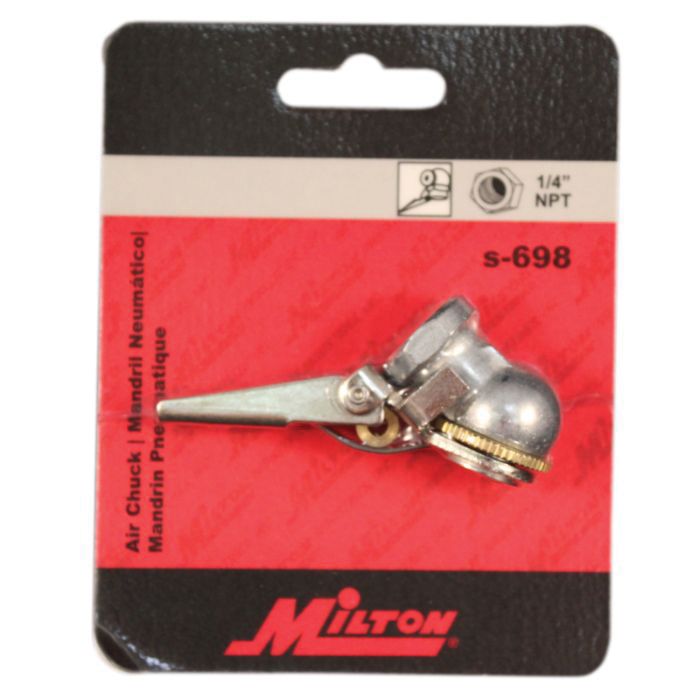Milton Ball Foot Single Head Air Chuck S-698 1/4 in Silver