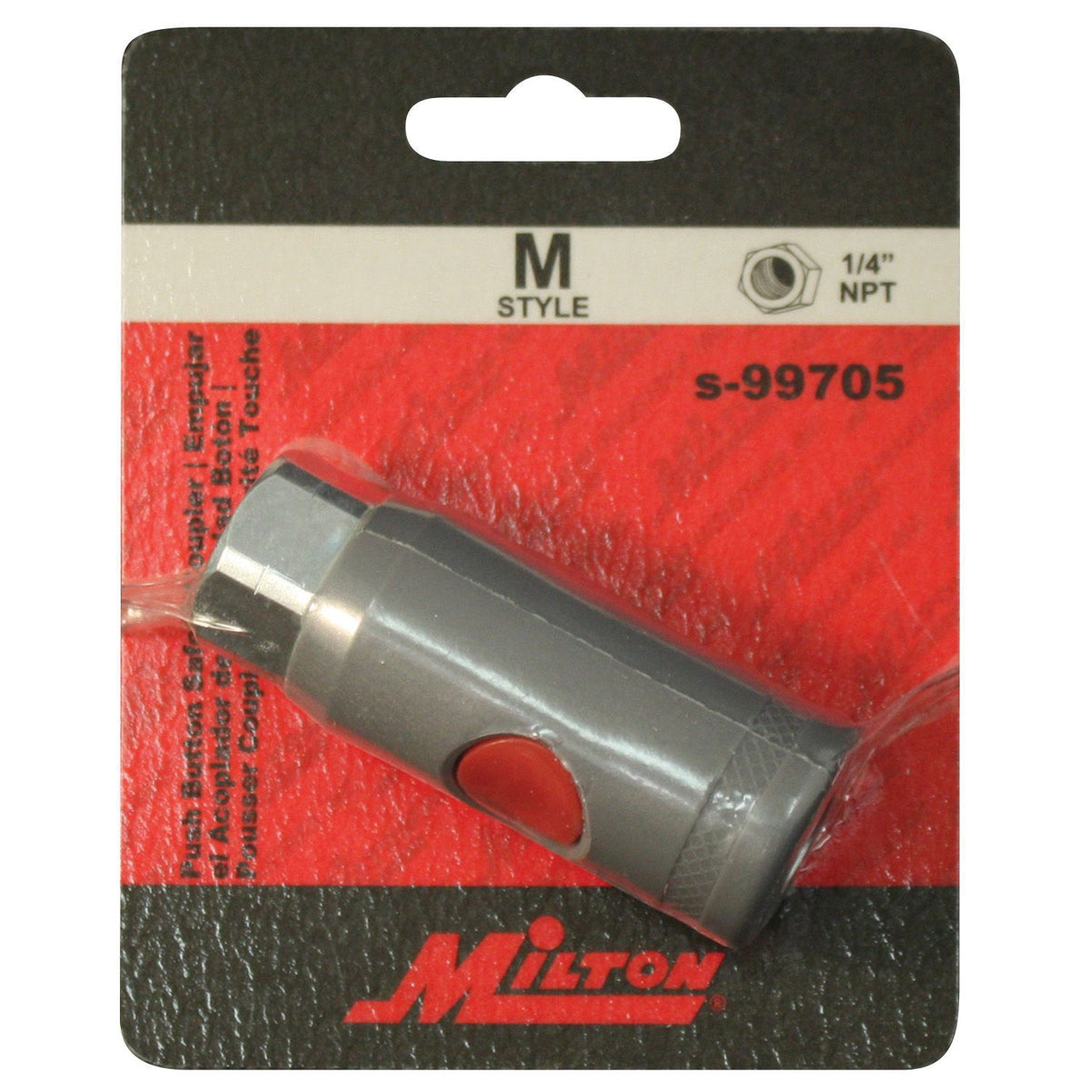 Milton M-Style Safety Coupler Red Button FNPT 1/4 in, 36 scfm Flow, Part S-99705