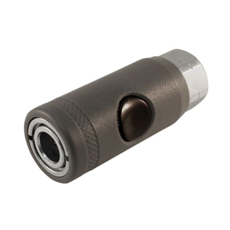 Milton A-Style 1/4 in FNPT Safety Coupler S-99773, Gray Steel/Plastic, 300 psi, 36 scfm
