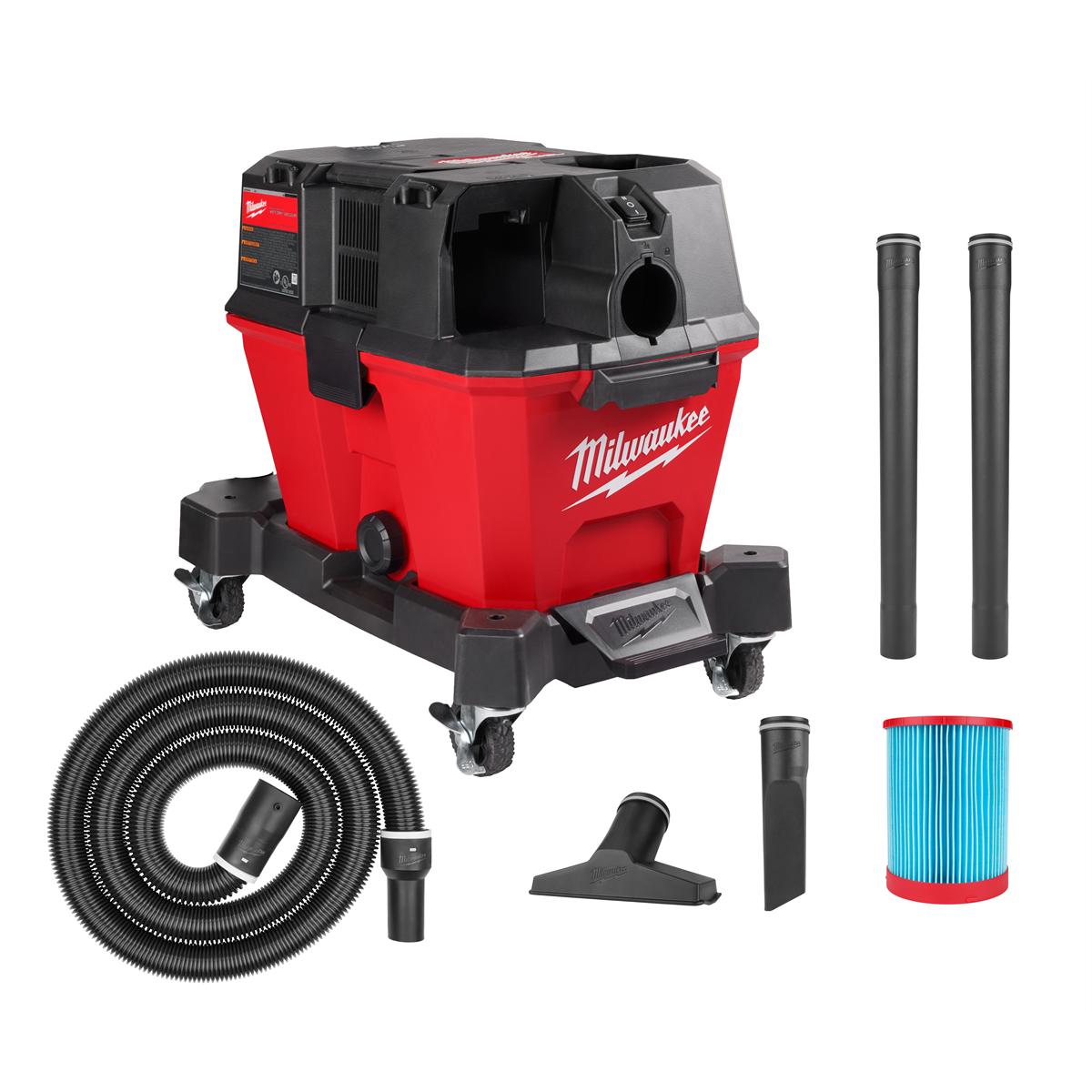 Milwaukee Tools 0910-20 M18 FUEL 6-Gallon Wet/Dry Vacuum, brushless motor, reinforced wheels, up to