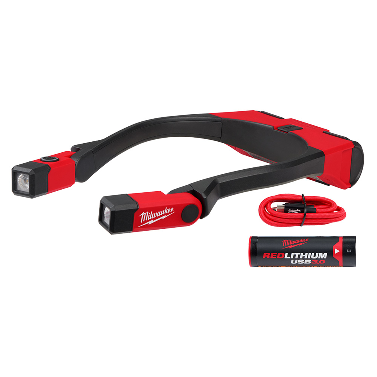 Milwaukee Tools USB Neck Light 2117-21, 400 Lumens, 130° Rotation, Sweat-Resistant Band