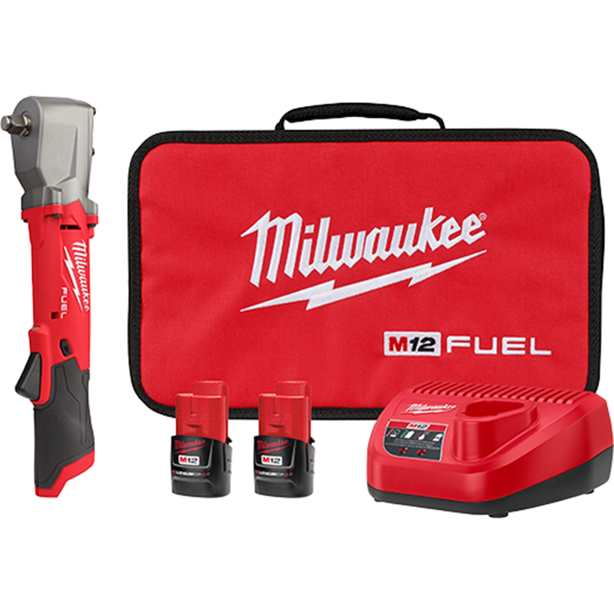 Milwaukee Tools M12 Fuel 1/2" Right Angle Impact Wrench 2565-22 with Friction Ring, 220 ft-lb Torque