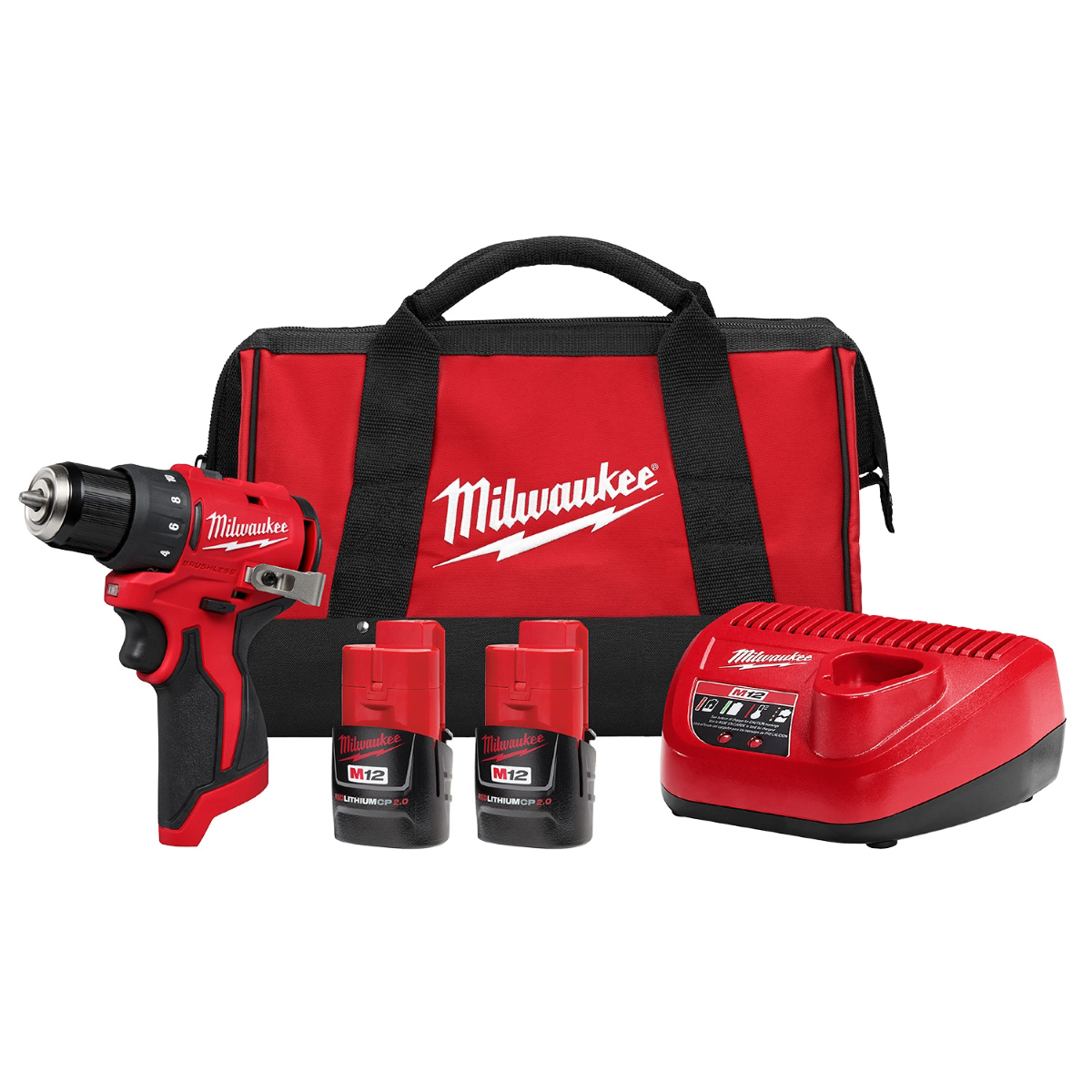 Milwaukee Tools Subcompact 3/8" Drill/Driver Kit 3401-22 with two M12 batteries and charger