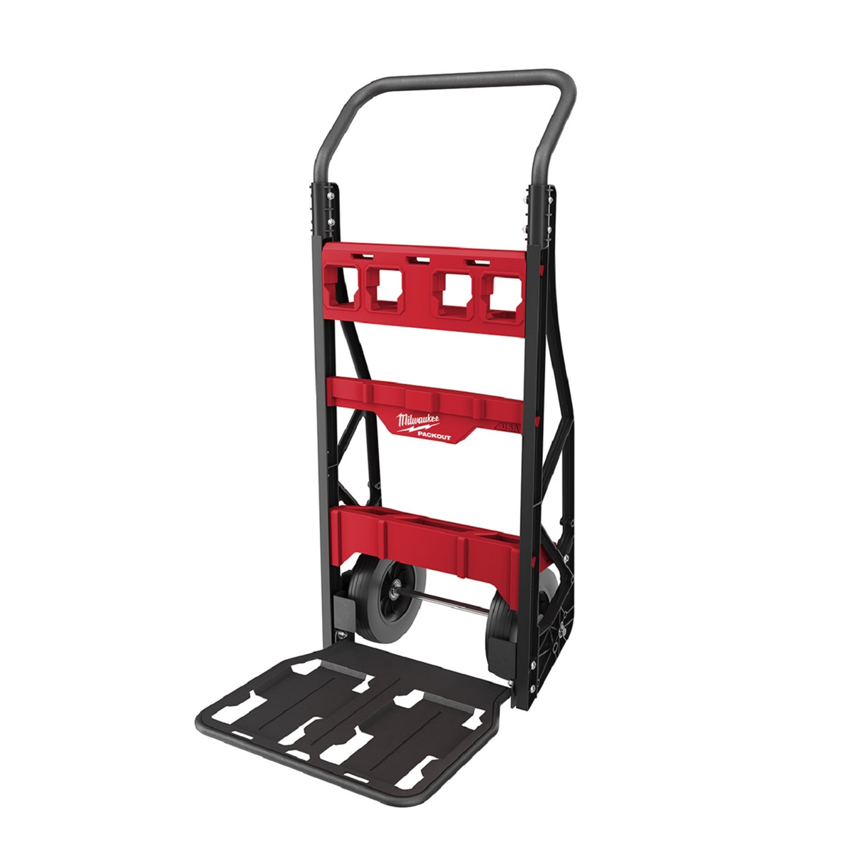 Milwaukee Tools PACKOUT 2-Wheel Cart 48-22-8415 with 400lb capacity and 10" industrial wheels