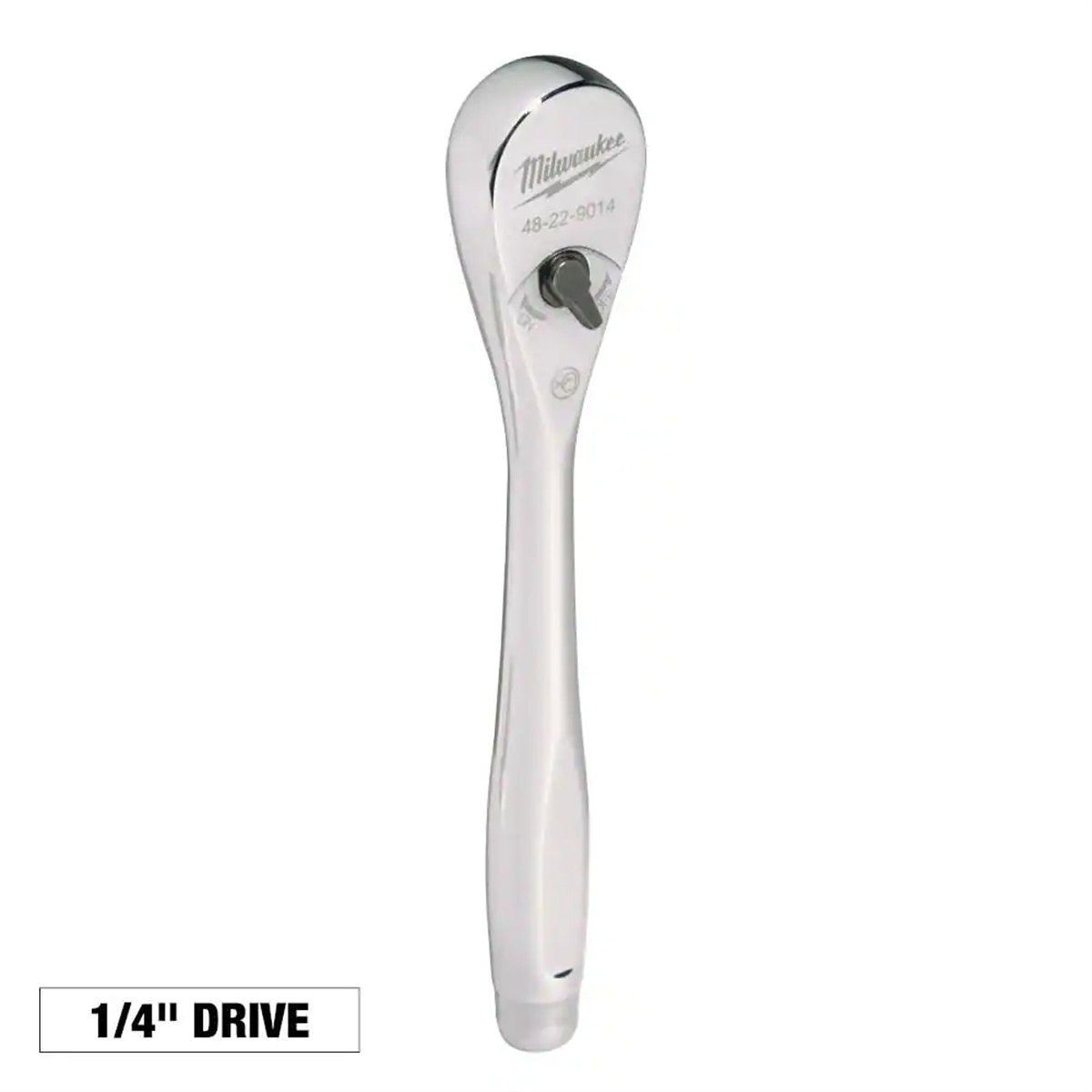 Milwaukee 48-22-9014 1/4" Drive 90-Tooth Slim Profile Ratchet, 4° Arc Swing
