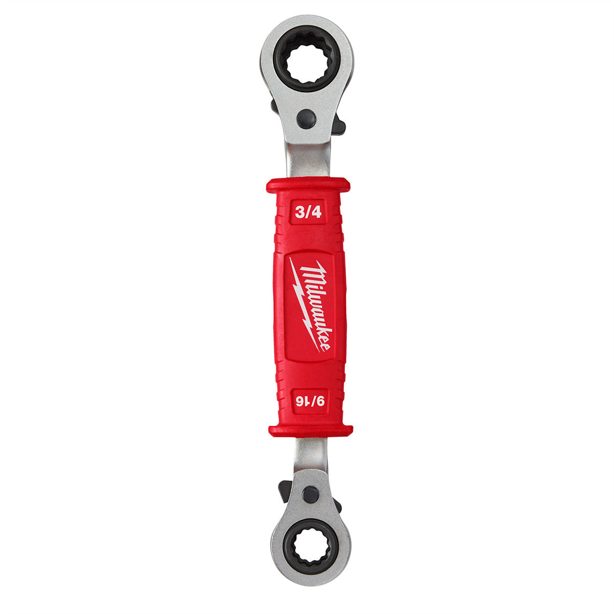 Milwaukee Tools Lineman's 4in1 Insulated Ratcheting Box Wrench 48-22-9212 with twelve-point sockets
