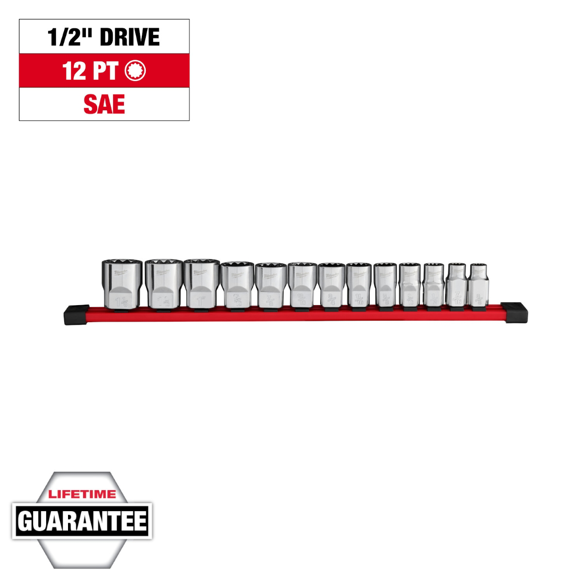 Milwaukee Tools 48-22-9422 13pc 1/2" Drive SAE Socket Set