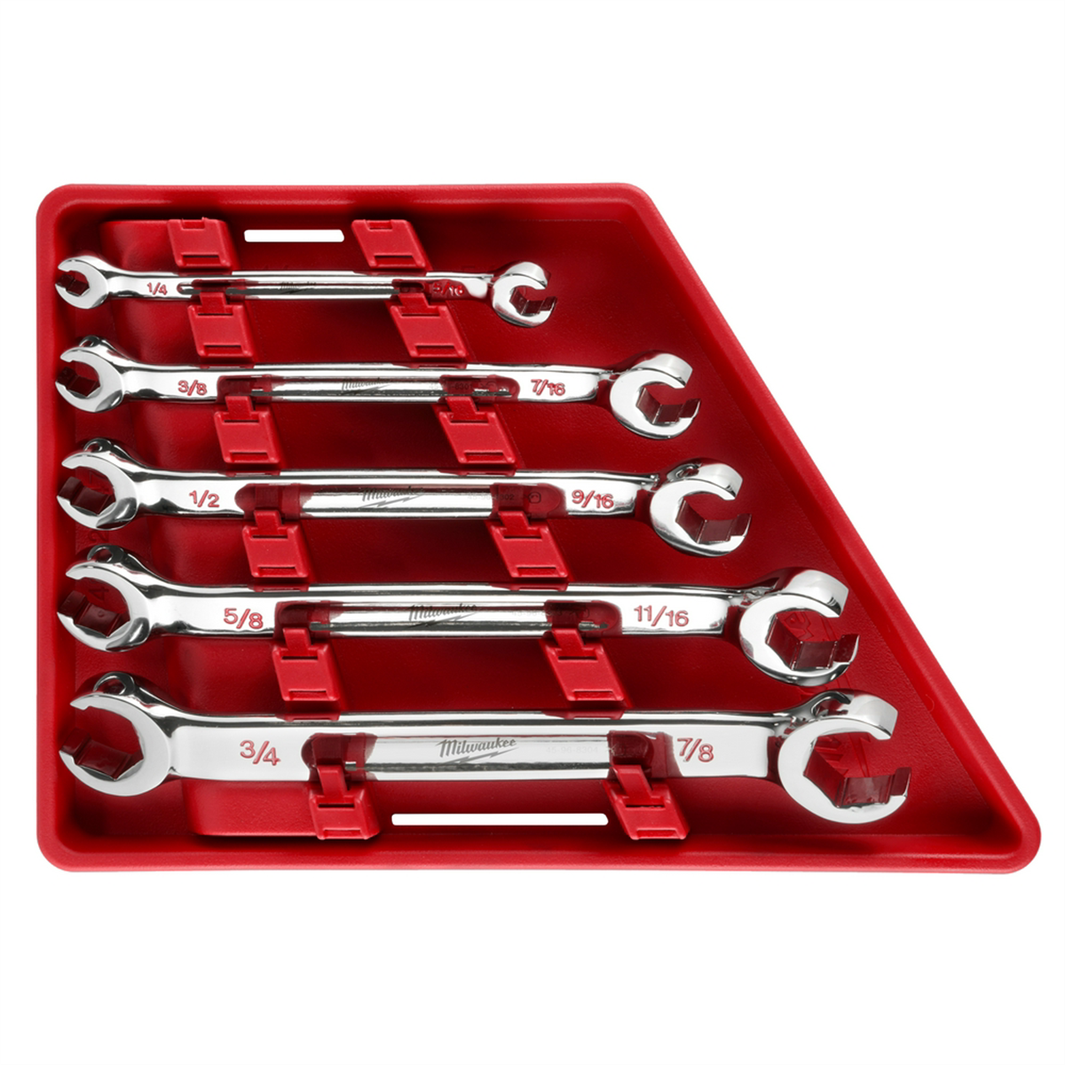 Milwaukee Tools 5pc SAE Double End Flare Nut Wrench Set 48-22-9470 Storage Tray