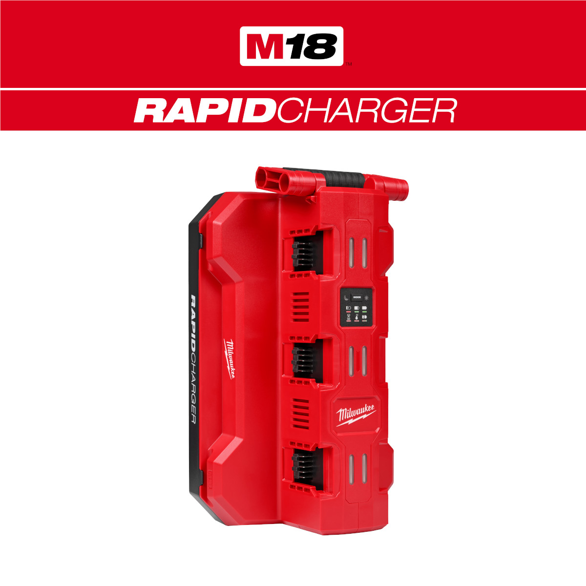 Milwaukee Tools M18 Six Bay Daisy Chain Rapid Charger 48-59-1817, dual mode bulk battery charger