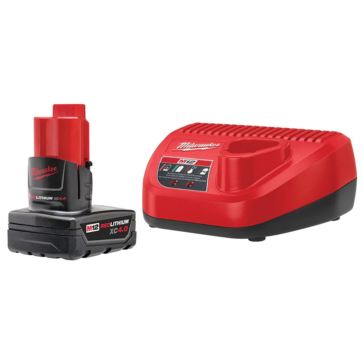 Milwaukee M12 XC4.0 Starter Kit with 4.0 Ah REDLITHIUM Battery and Charger, Part 48-59-2440