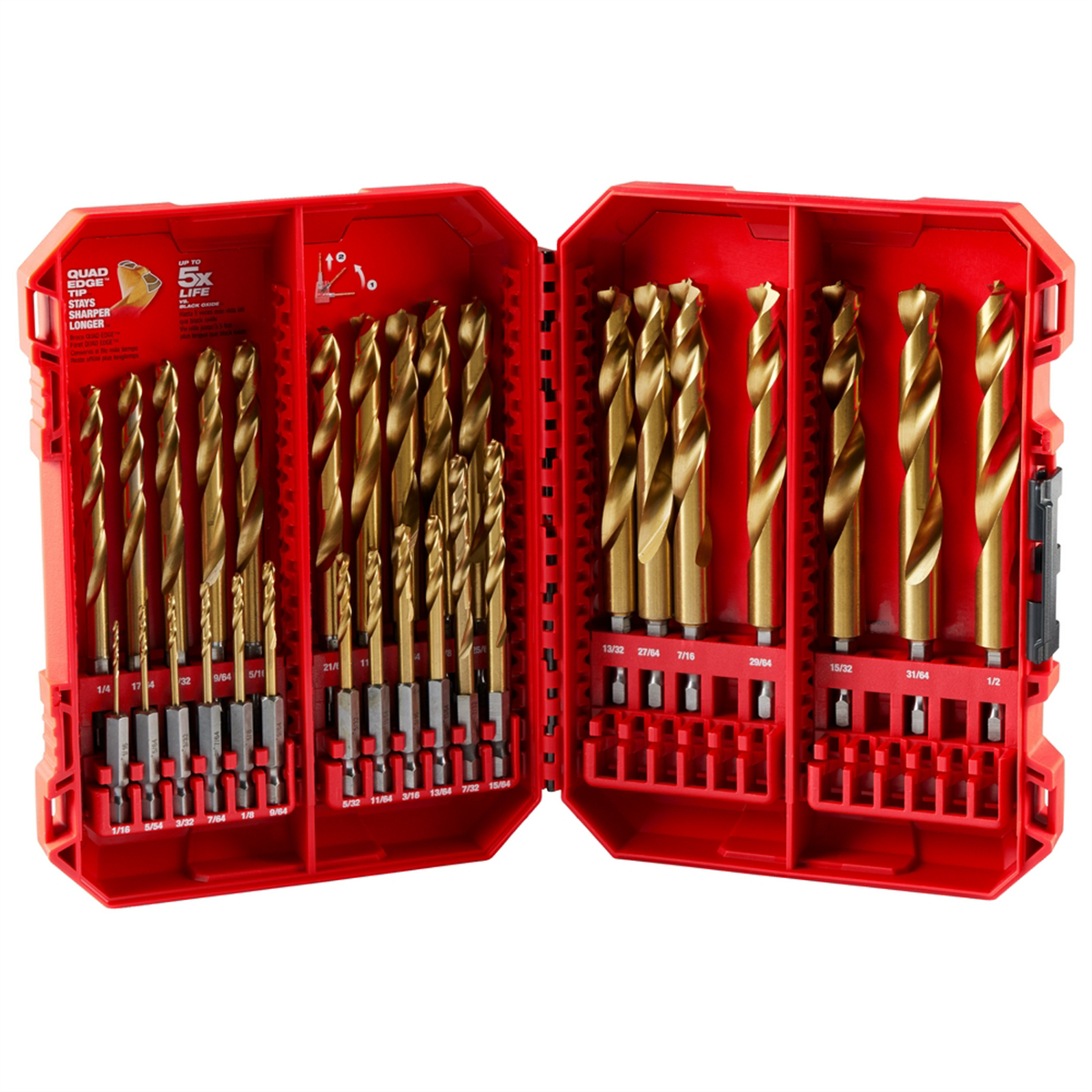 Milwaukee Impact Duty RED HELIX Titanium Drill Bit Set &hyphen; 29PC