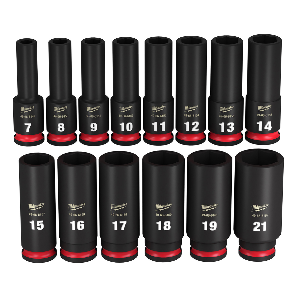 Milwaukee Tools 14PC Shockwave Impact Duty 3/8" Drive Metric Deep 6-Point Socket Set - MPN