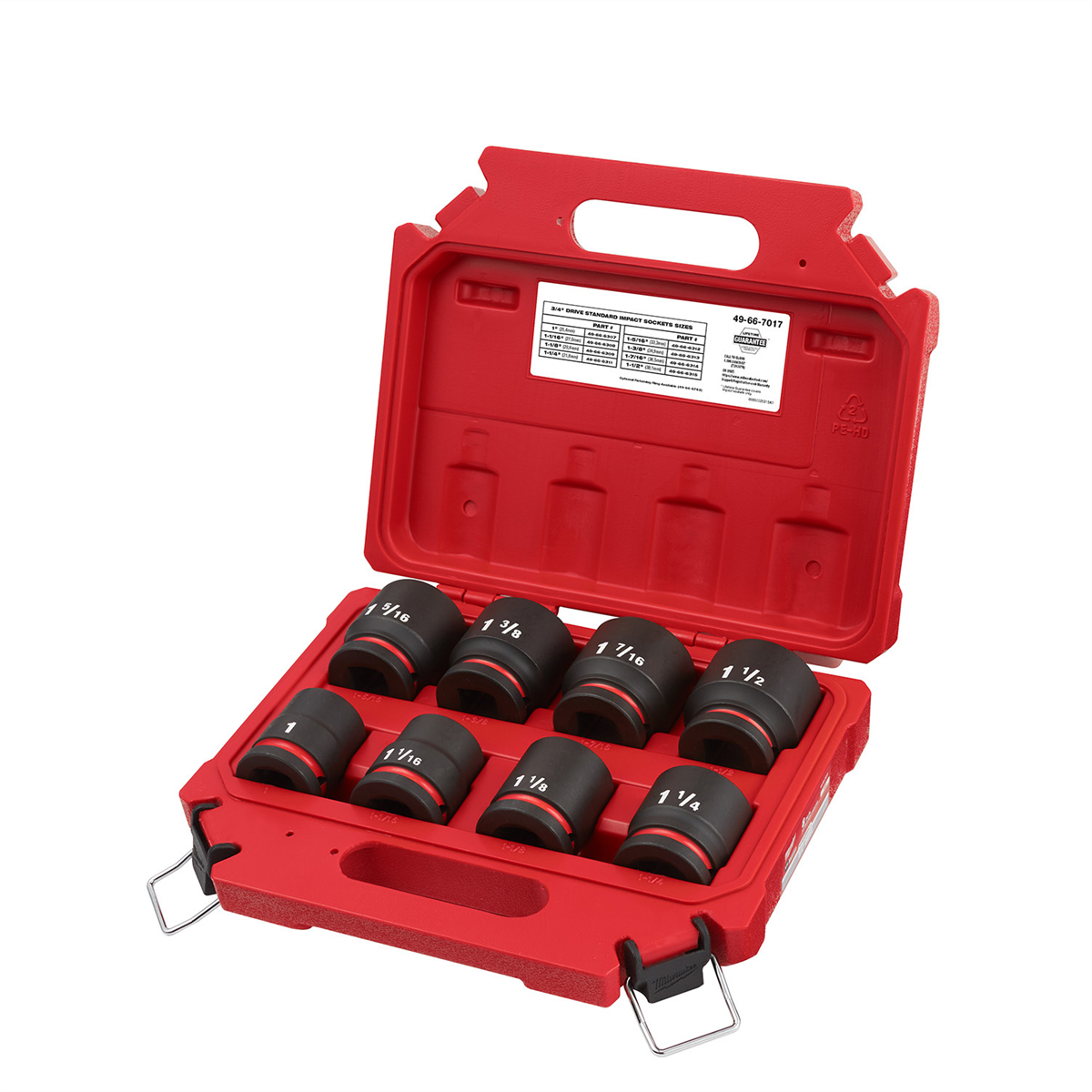 Milwaukee Tools 49-66-7017 Shockwave Impact Duty 3/4" Socket Set, Forged Steel, 6-Point, Lifetime