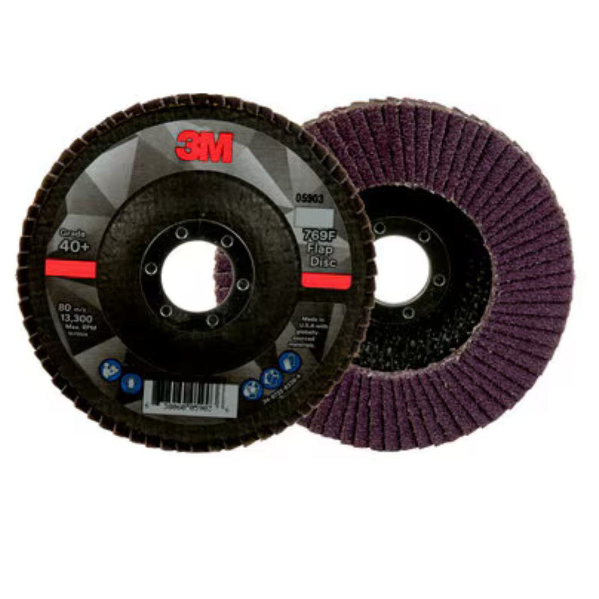 3M Cubitron II Flap Disc 967A, 40+, T27, 5 in x 7/8 in, 10 ea/Case