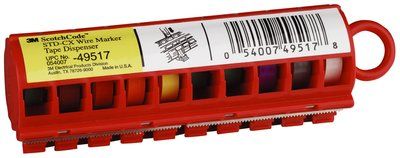 3M ScotchCode Wire Marker Tape Dispenser with Tape STD-CX, compact design for ea