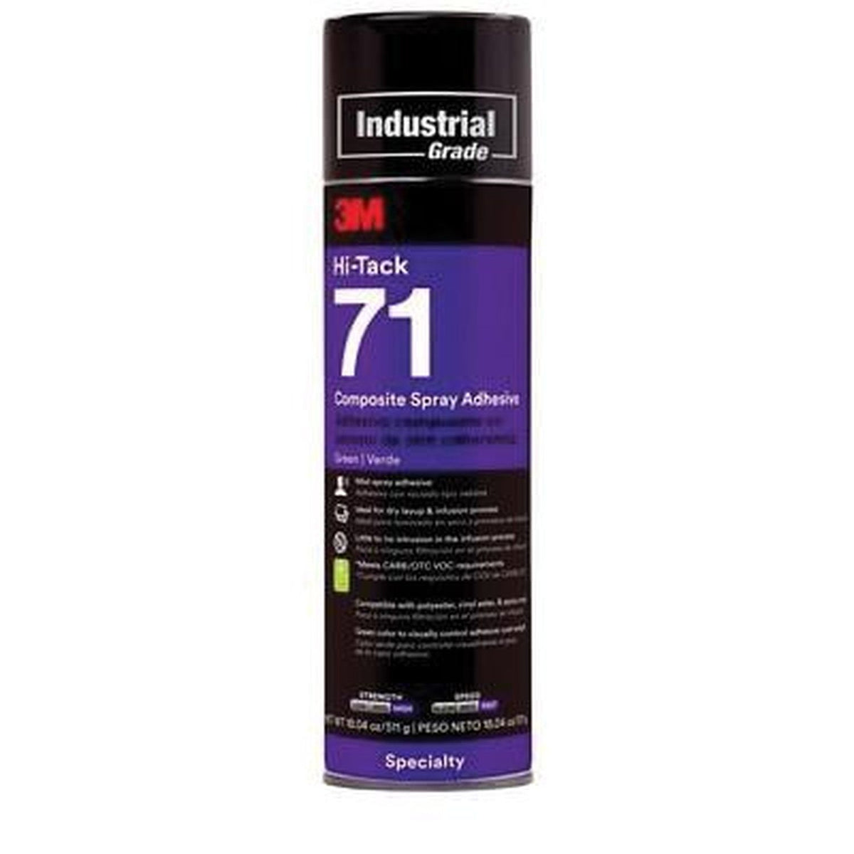 3M Hi-Tack Composite Spray Adhesive 71 14329 Green 24 fl oz can for fast high-strength bonding of