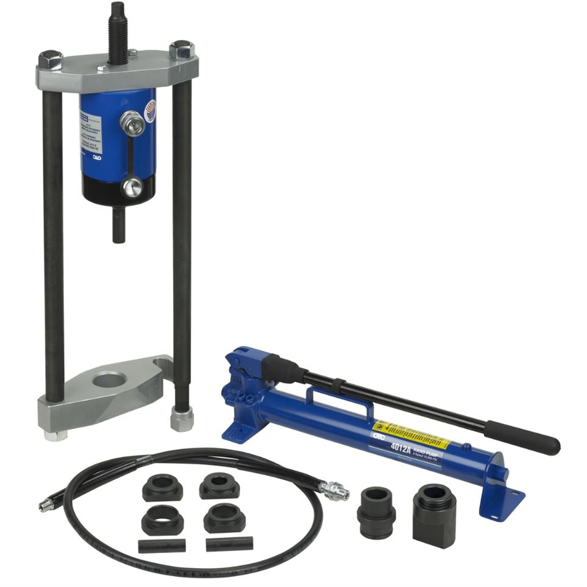 OTC Tools 4240A 30-Ton King Pin Pusher Set - Five Collars, Two Pins, 7/8- to 2-Inch Capacity