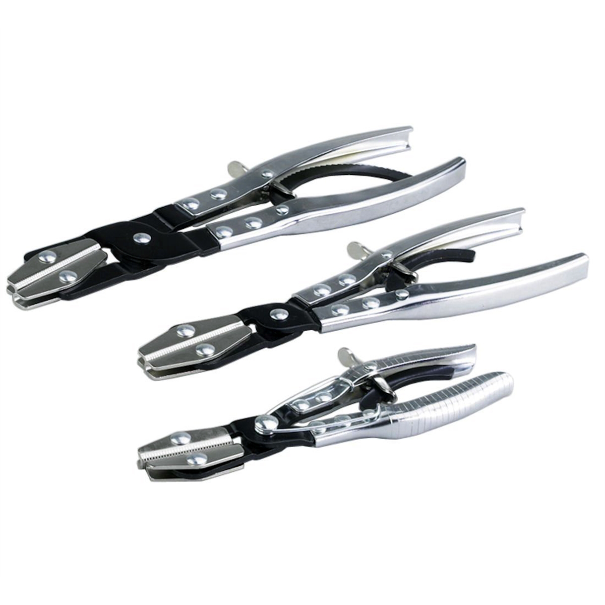 OTC Tools Hose Pinch-Off Pliers Set 4510 shuts flow in vacuum, fuel, coolant lines, ratchet and