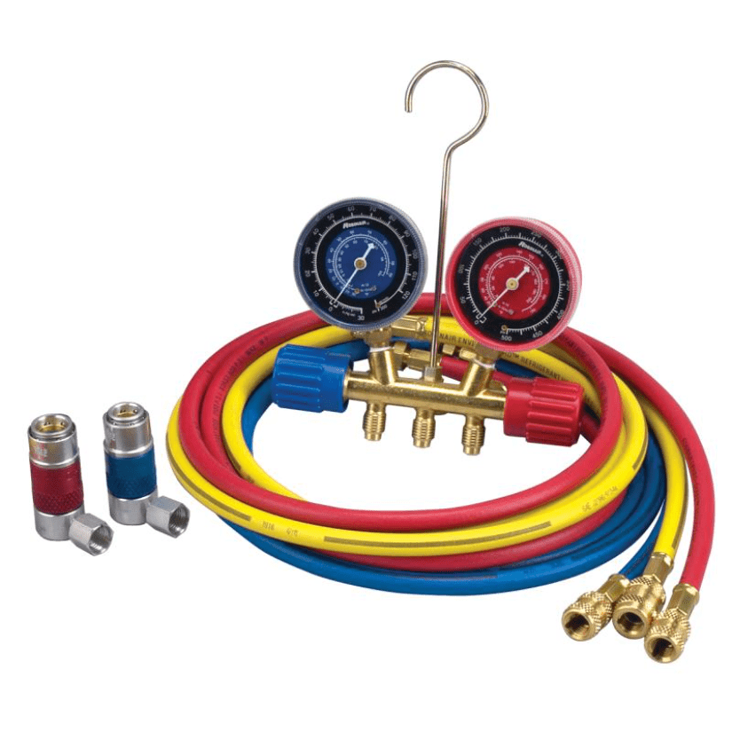 Robinair 45111 R134a Manifold Hose Gauge Coupler Kit with 72 in hose and 1/2 in ACME fittings