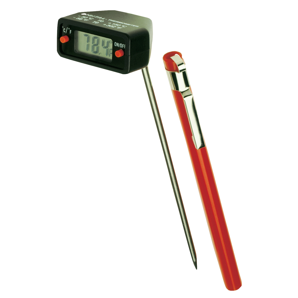 Robinair Swivel-Head Digital Thermometer 43230 Pocket-Size, Wide Temperature Range