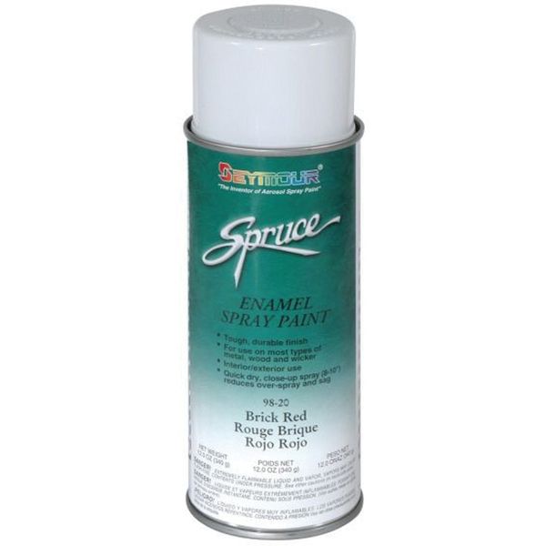 Seymour Spruce Enamel Spray Paint 98-20, Gloss Brick Red, 16 oz Aerosol, 15 sq-ft Coverage