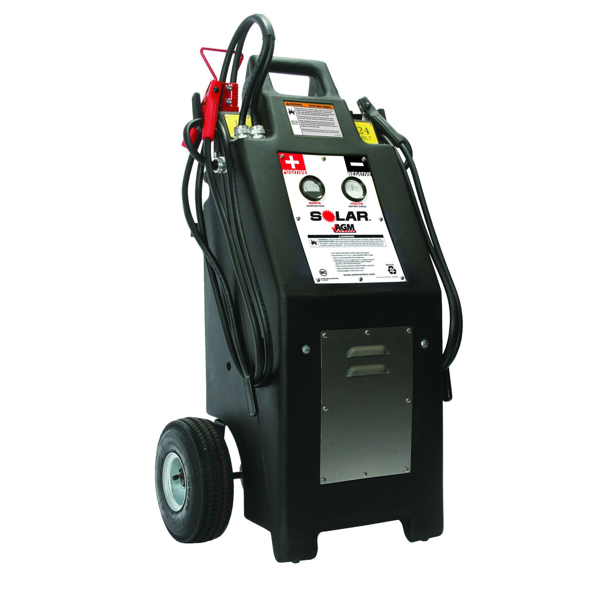 Solar HT1224AGM Truck Jump Starter 12/24V with 10 ft 1/0 Cables and Built-in AGM Batteries