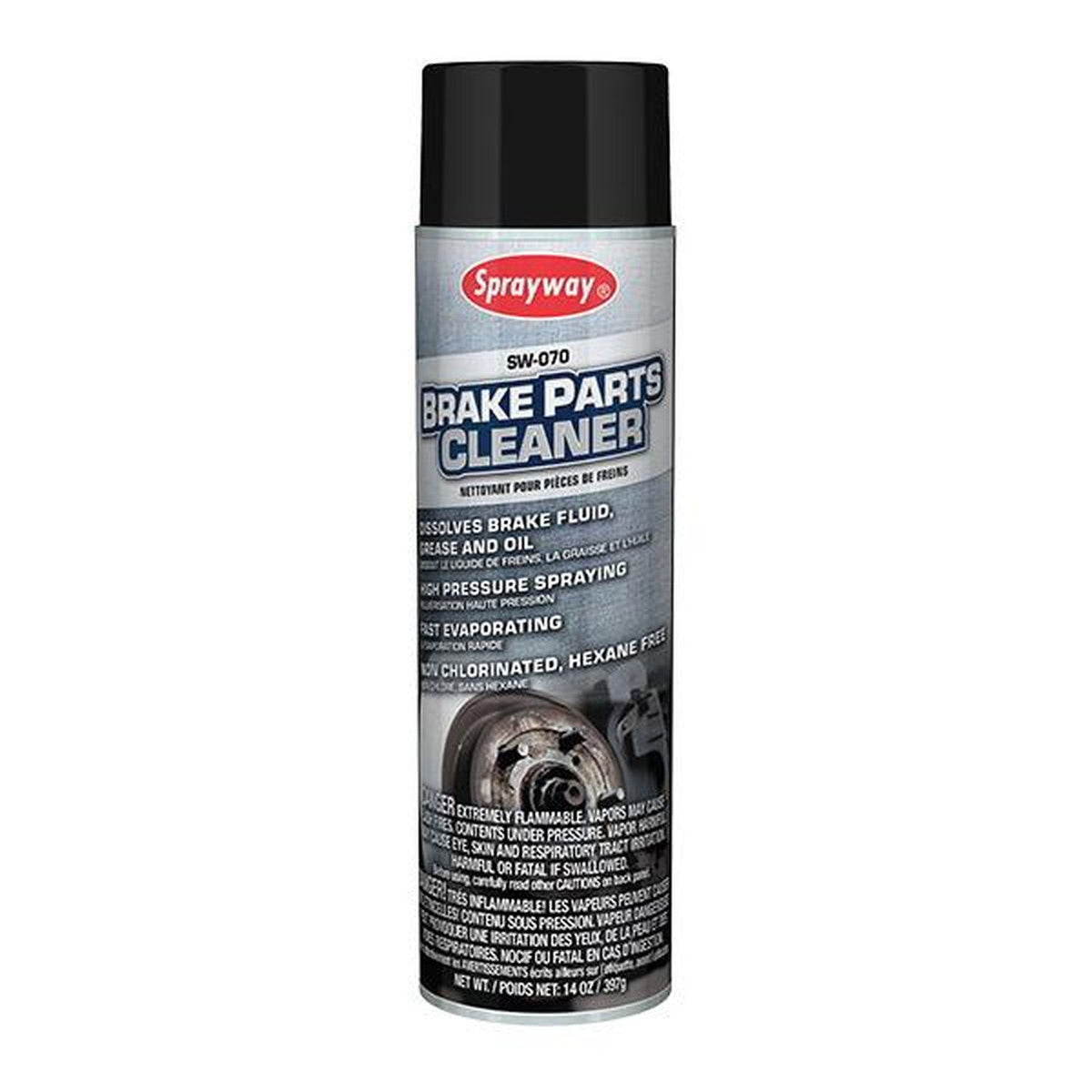 Sprayway Brake Parts Cleaner, 14 Oz, Aerosol Can, Colorless, Solvent