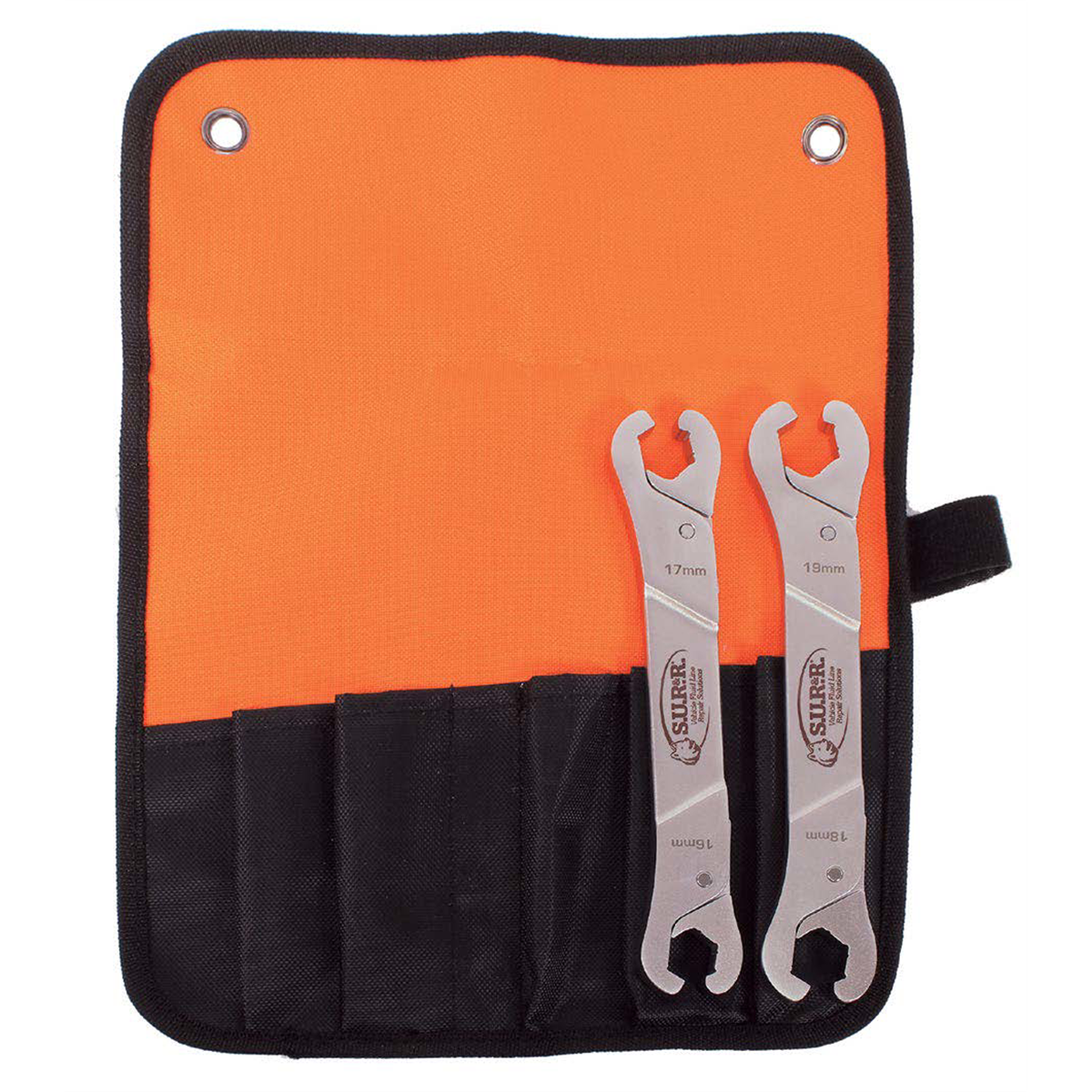 S.u.r. & R Ratcheting Line Wrench Set of 2 with 6-Slot Pouch- SAE/Metric