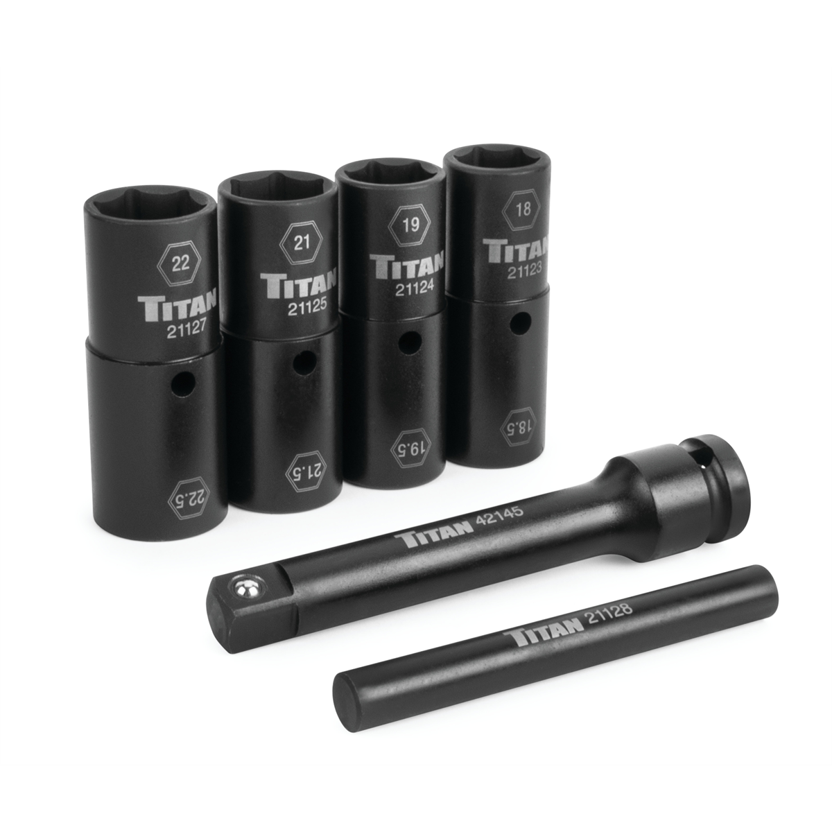 Titan Hand Tools 6-Piece 1/2in Drive Flip Socket Set Model 21126, Includes Half-Size Sockets and