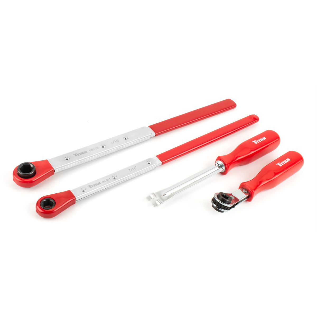 Titan Hand Tools 85569 4-Piece Brake Slack Adjusting Tool Set with Fork-End Release Tool and Three