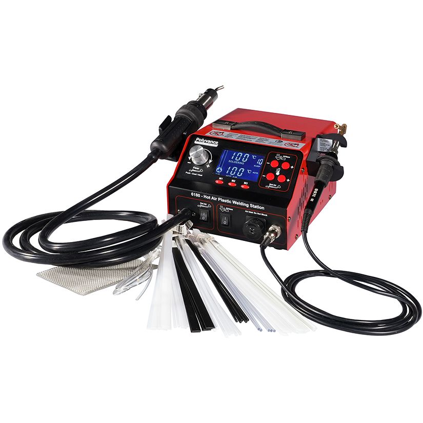 Polyvance Mini Fuzer 6180-120V Hot Plastic Weld Station with 10 Plastic Welding Rod Types and
