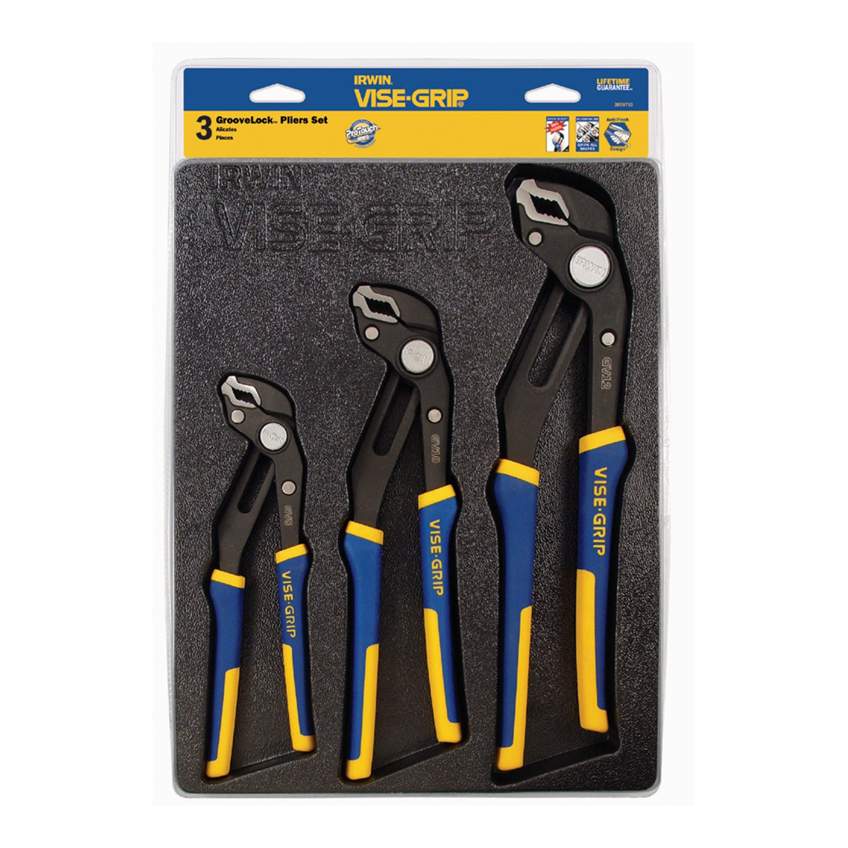 Vise-Grip / Irwin Industrial Tools 3Pc. Groovelock Pliers Set In Tray
