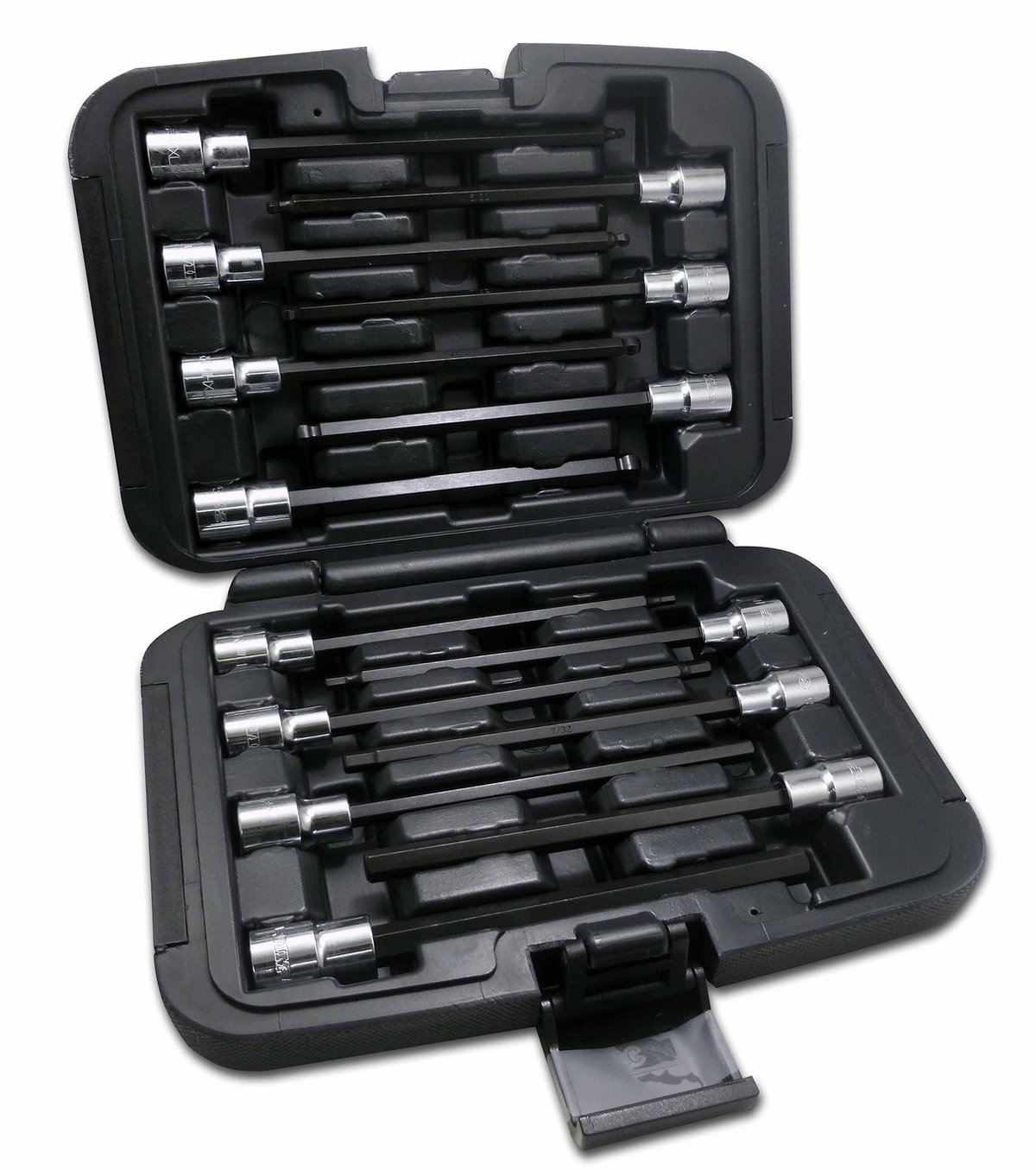 Vim Tools HXL100 Long Hex Driver Set, 14 Piece, 1/8″-3/8″ S2 Steel Bits, Black Oxide