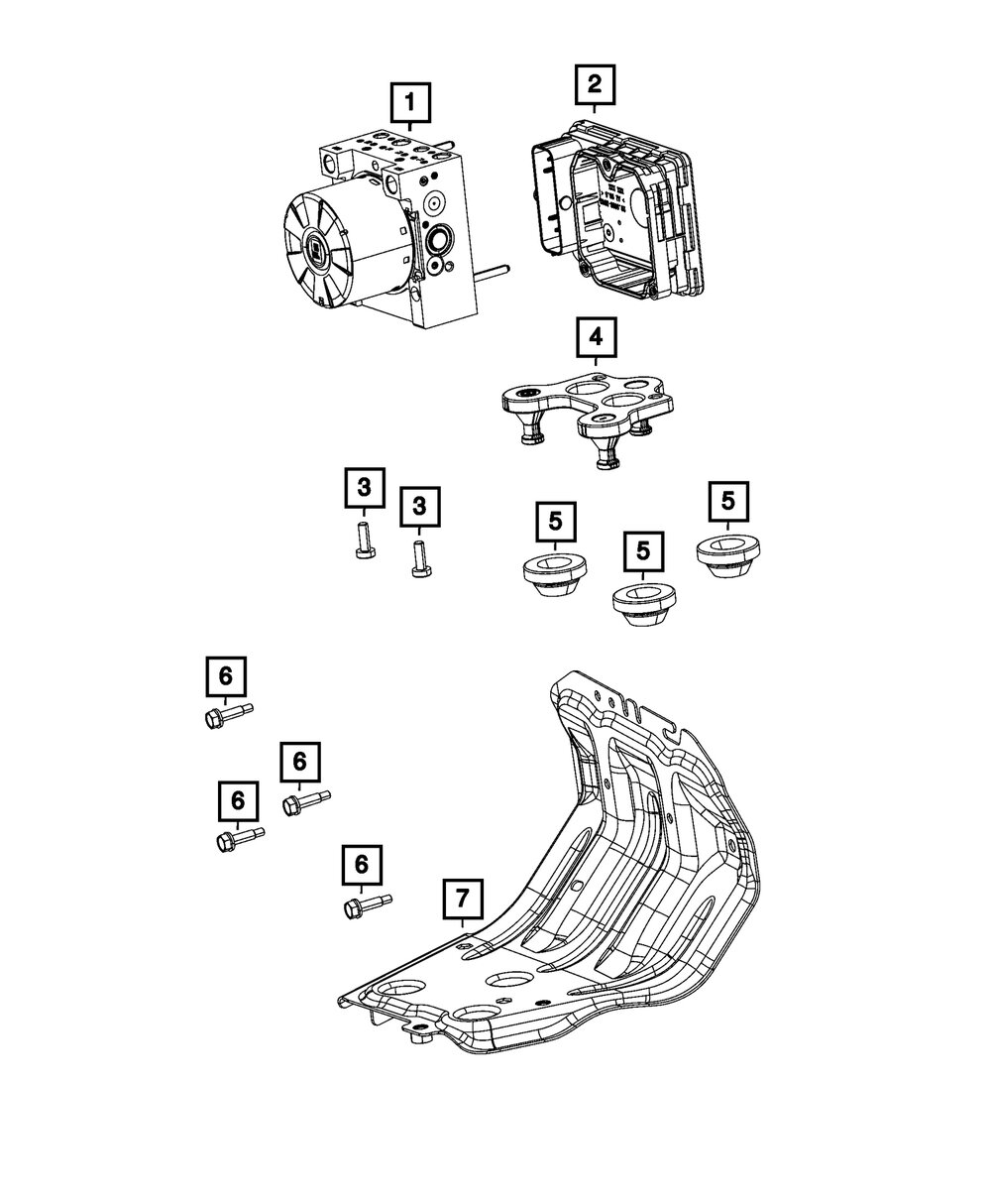 Mopar 68438390AA Anti-Lock Brake Control Unitfor 18-23 Jeep Wrangler JL
