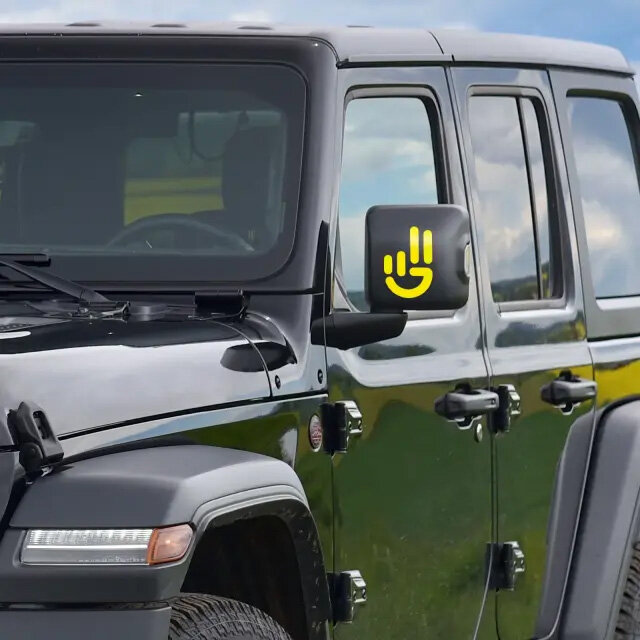 Mopar Jeep Wave Smile Hand Graphicfor 01-24 Jeep Wrangler TJ, JK, JL, & Gladiator JT